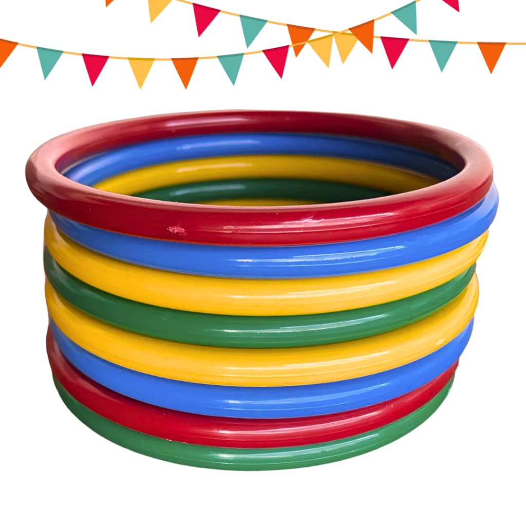 Kit Argolas Coloridas Festa Junina Arremesso Alvo Artesanato Plásticas 10cm