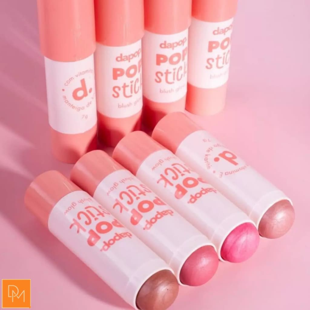 Pop Stick Blush Glow Dapop – Bastão Cremoso Iluminador e Blush com Efeito Natural