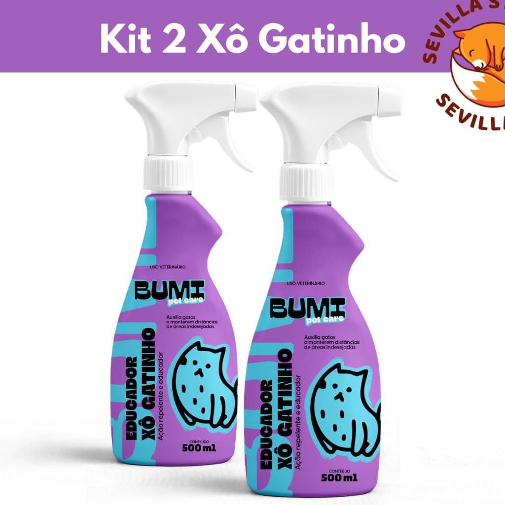 Kit com 2 Educador Sanitário Xo Gatinho Bumi Pet para Gatos 500 ml