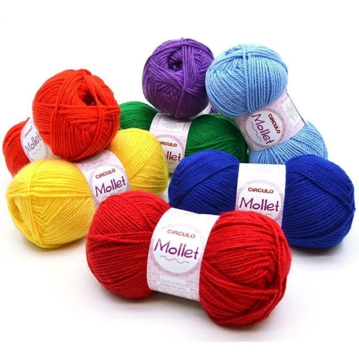 Rolo de Lã Macia Diversas cores 200m 100g Mollet Círculo