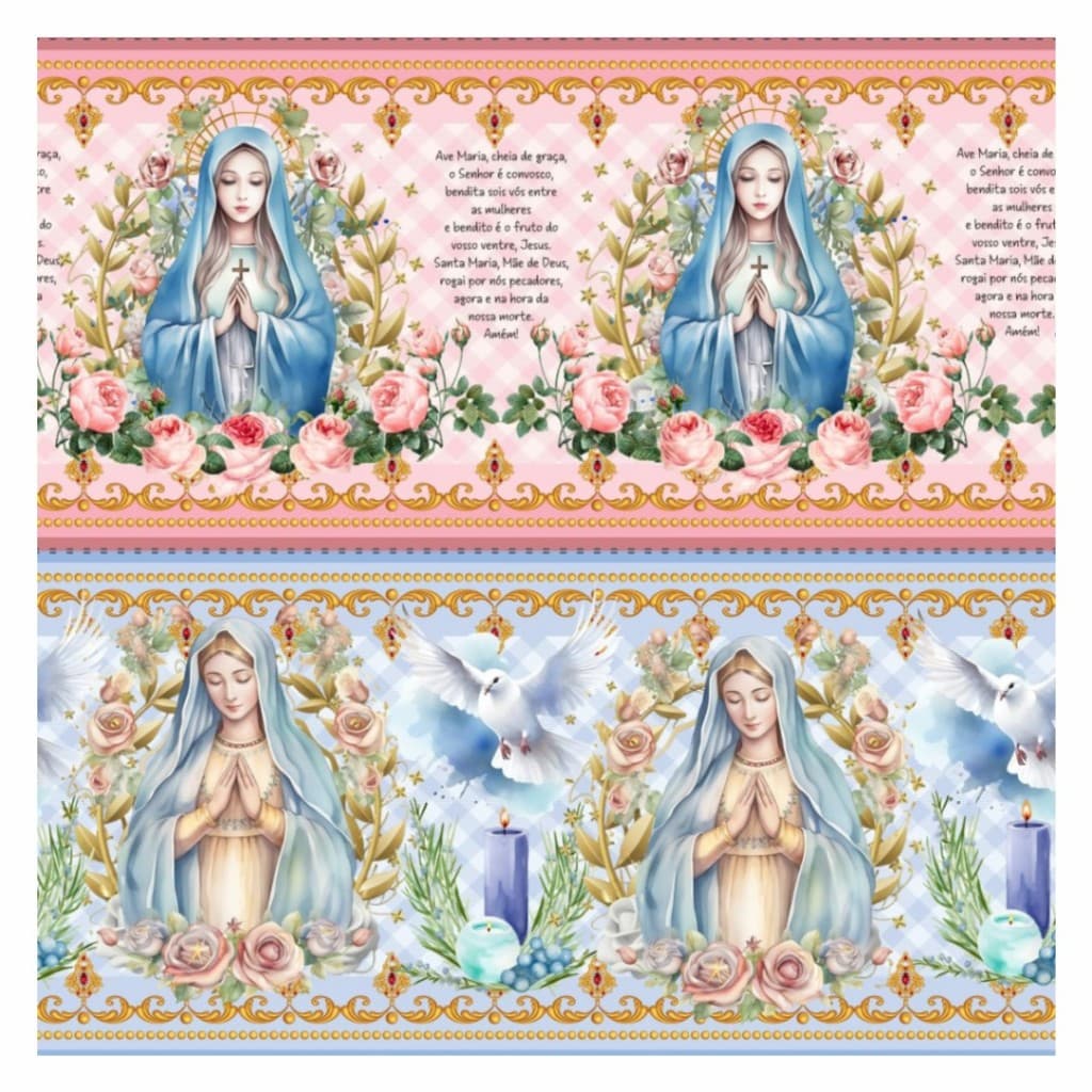 Tricoline Digital Barrado Ave Maria 100% Algodão 55x150 cm Panos Prato Toalhas Maria Flor Tecidos