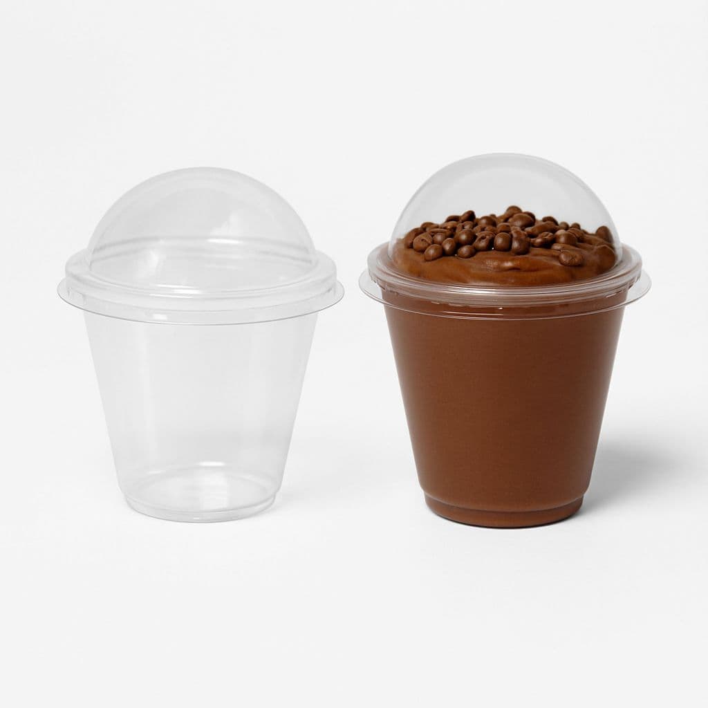 Mini Copo Bolha Com Tampa 25ml Transparente 24 Unidades Para Doces, Mousse e Sobremesas