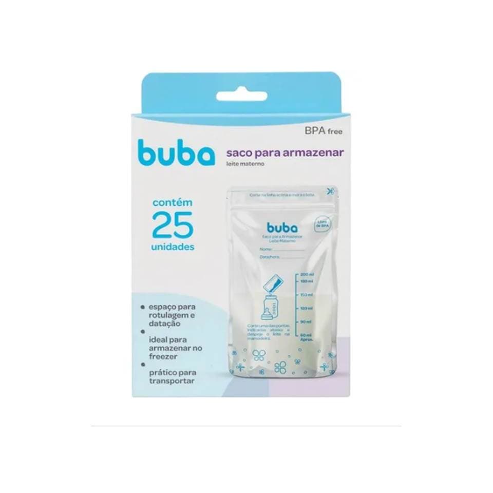 25 Sacos Para Armazenar Leite Materno 200ml Free PFA - Buba