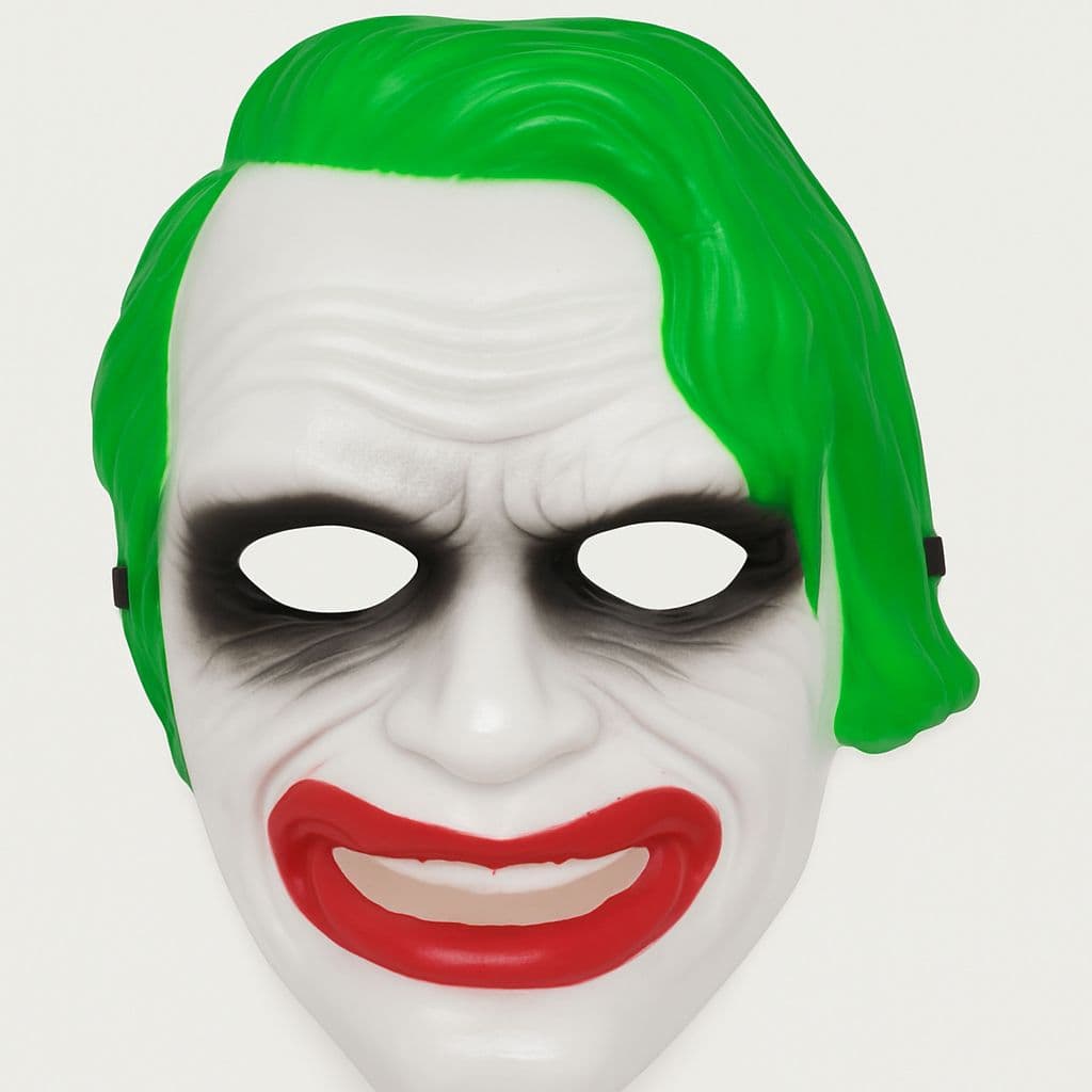 Máscara Coringa Palhaço Fantasia Sinistra Joker Assustar Festa Halloween e Carnaval Cosplay