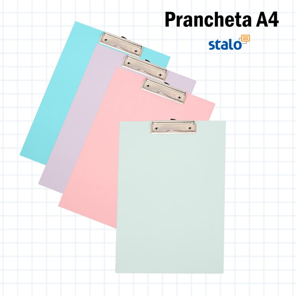 Prancheta A4 Colorida Mdf Com Prendedor Metálico Alta Qualidade