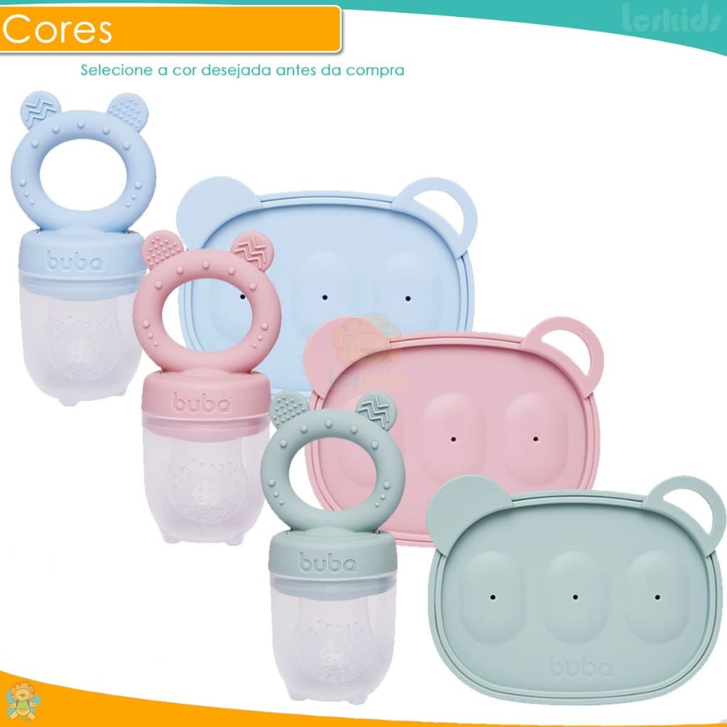 Chupeta Mordedora Frutas Alimentar + Forminha reservatório Leite frutas Mordedor Silicone Completo