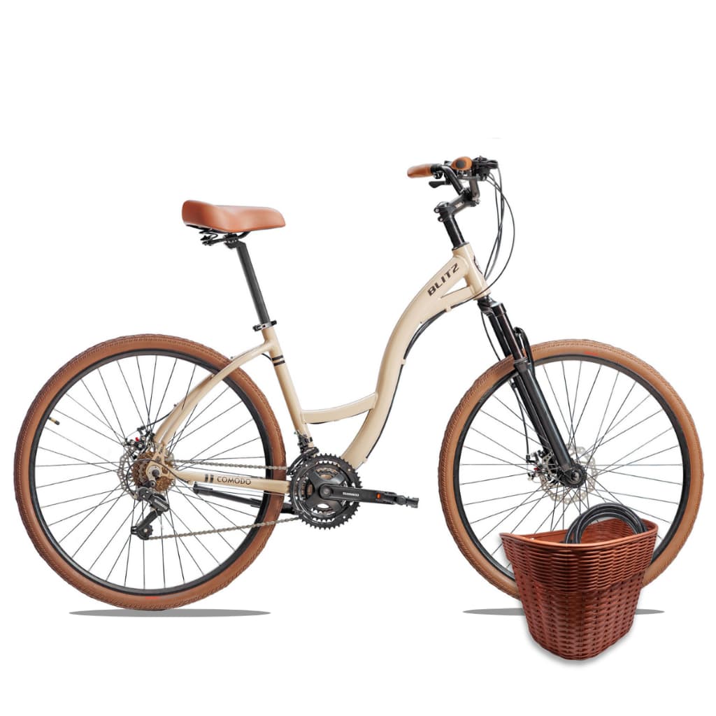 Kit Bicicleta Aro 29 BLITZ Comodo Urbana 21v + Cestinha e Cadeado