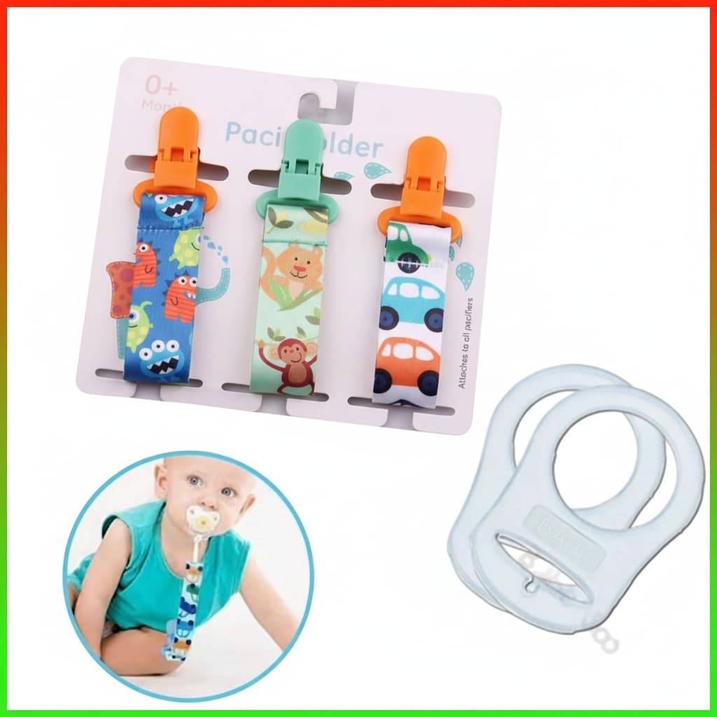 3 Prendedor De Chupeta Serve Mam Avent + 2 Anéis Adaptadores BRINDE para Chupeta Alça ENVIO RAPIDO