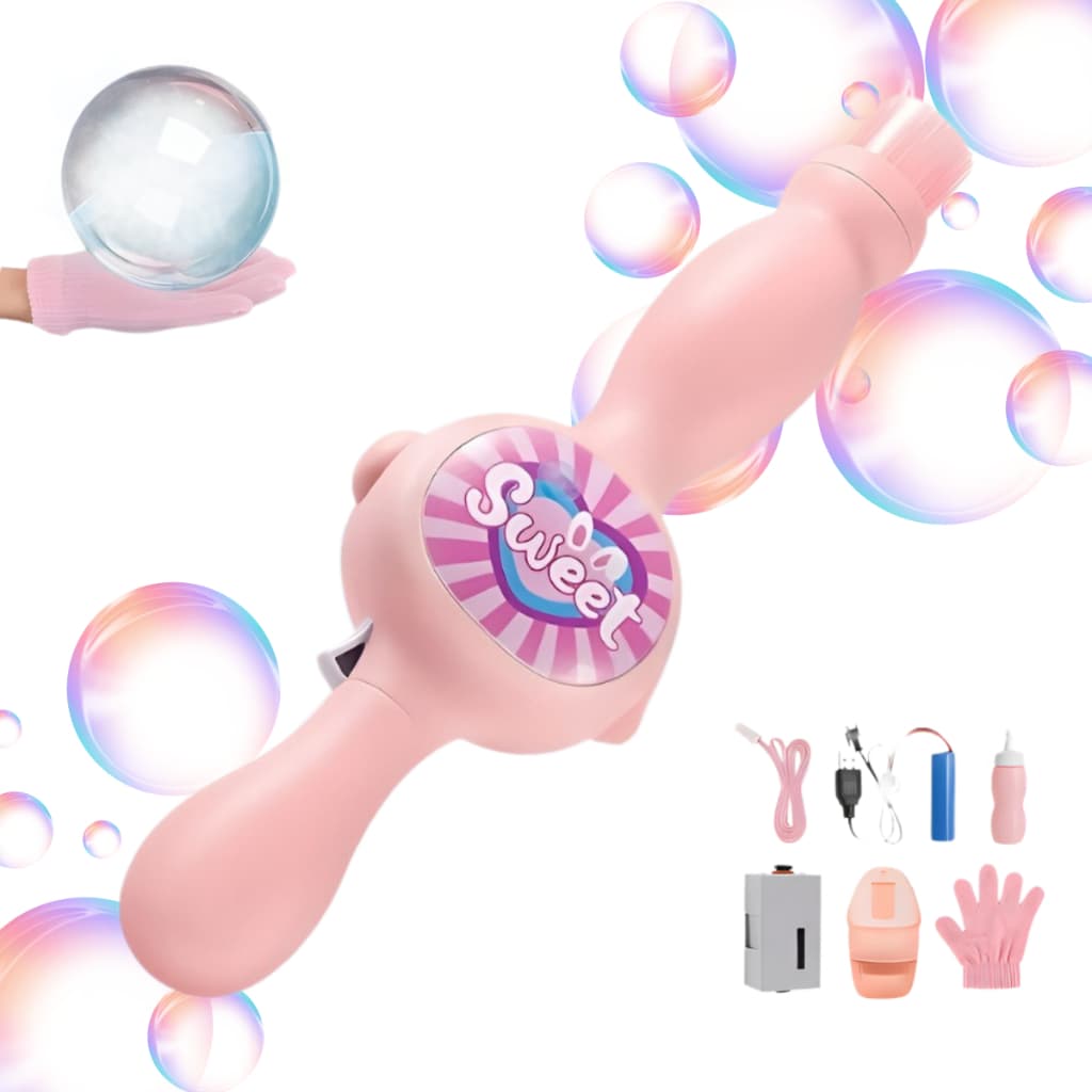 Brinquedo Infantil Máquina de Bolhas de Sabão com Fumaça e Efeitos Mágicos Varinha Divertida e Luvas