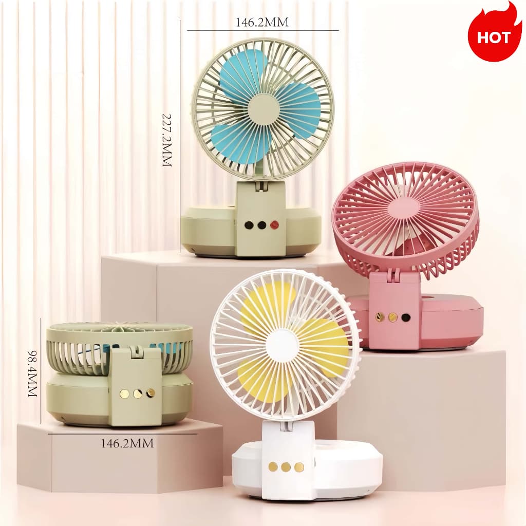 🔥Mini Ventilador Ajustável 360°–Premium Dobrável–Portátil  Para Casa, Escritório e Viagem