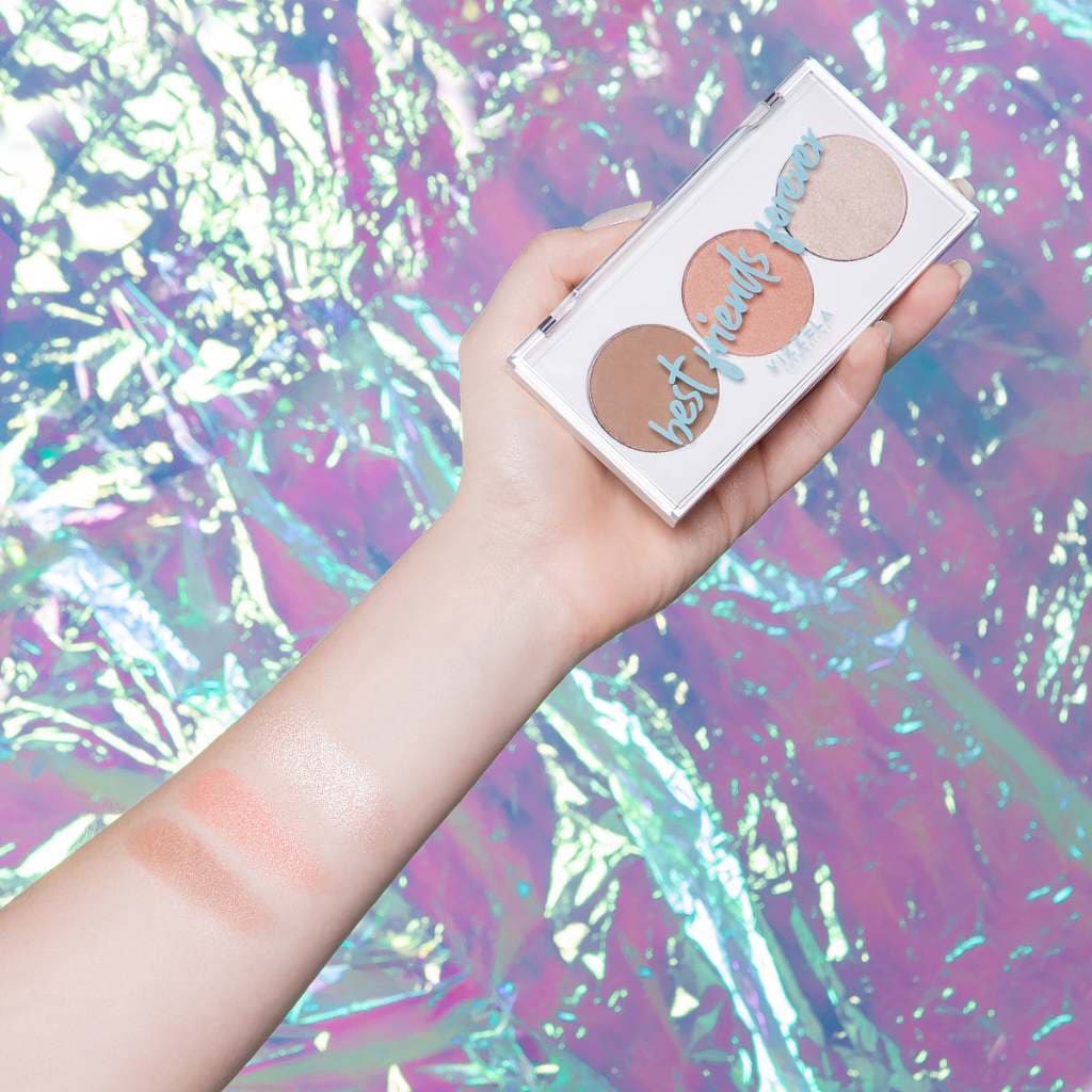 Paleta Bff Professional Make Trio Contorno Blush Iluminador Vegano Original Vizzela
