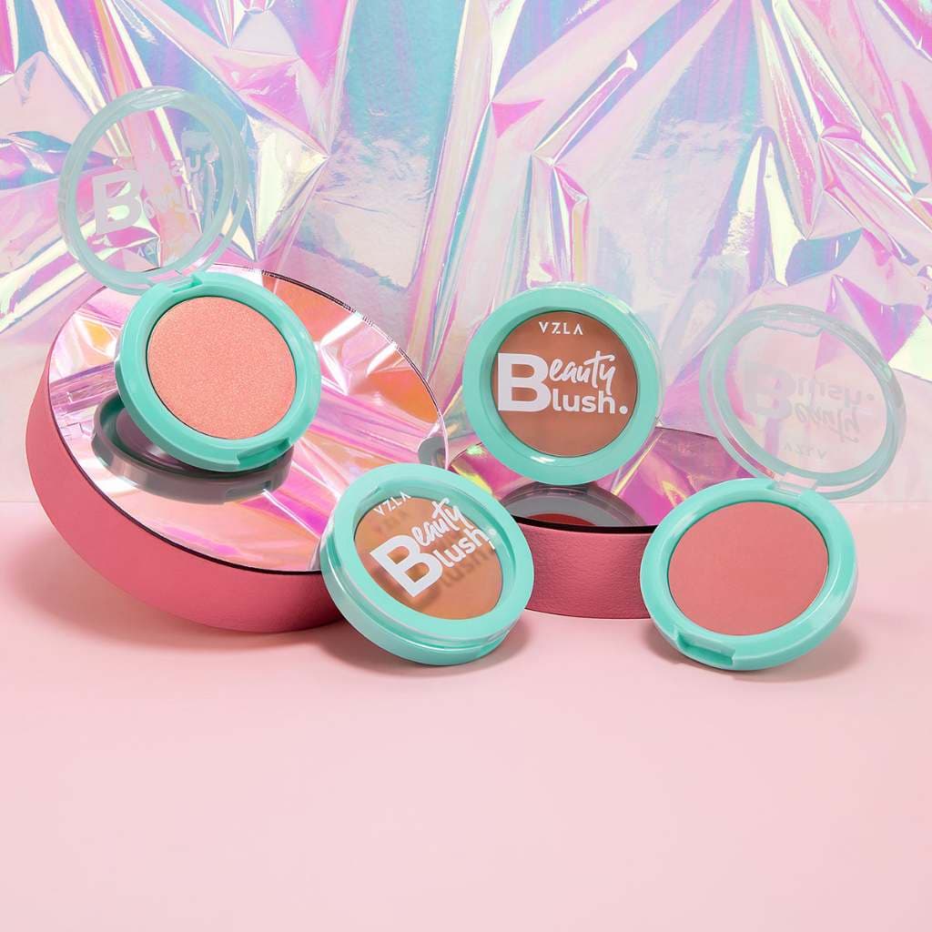 Beauty Blush Facial Compacto Longa Duração Efeito Natural Vegano Original Vizzela