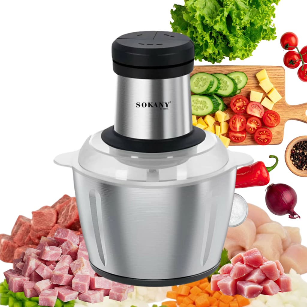 3L Picador De Alimentos Moedor De Carne Mixer Elétrica Processador Cozinha Casa Alho-110/220V SOKANY
