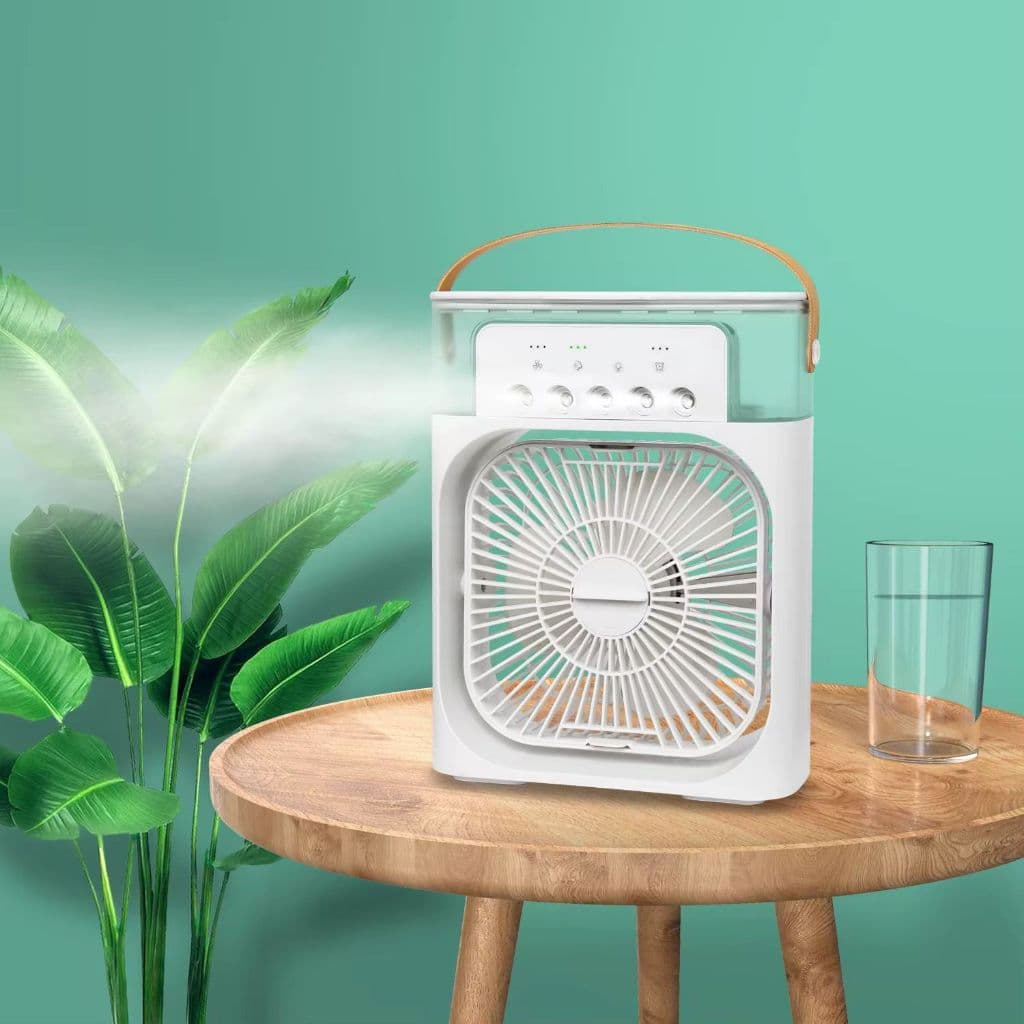 MINI REFRIGERADOR DE AR VENTILADOR UMIDIFICADOS CLIMATIZADOR APENAS PRETO E BRANCO