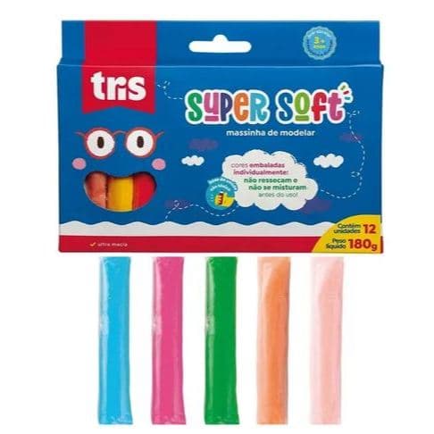 kit c: 4 Massinha de Modelar Soft 12 Cores atacado