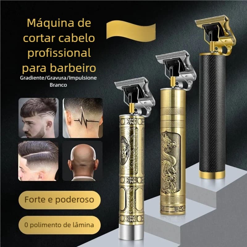 Máquina de Cortar Cabelo Elétrica - Profissional Dragão Recarregável