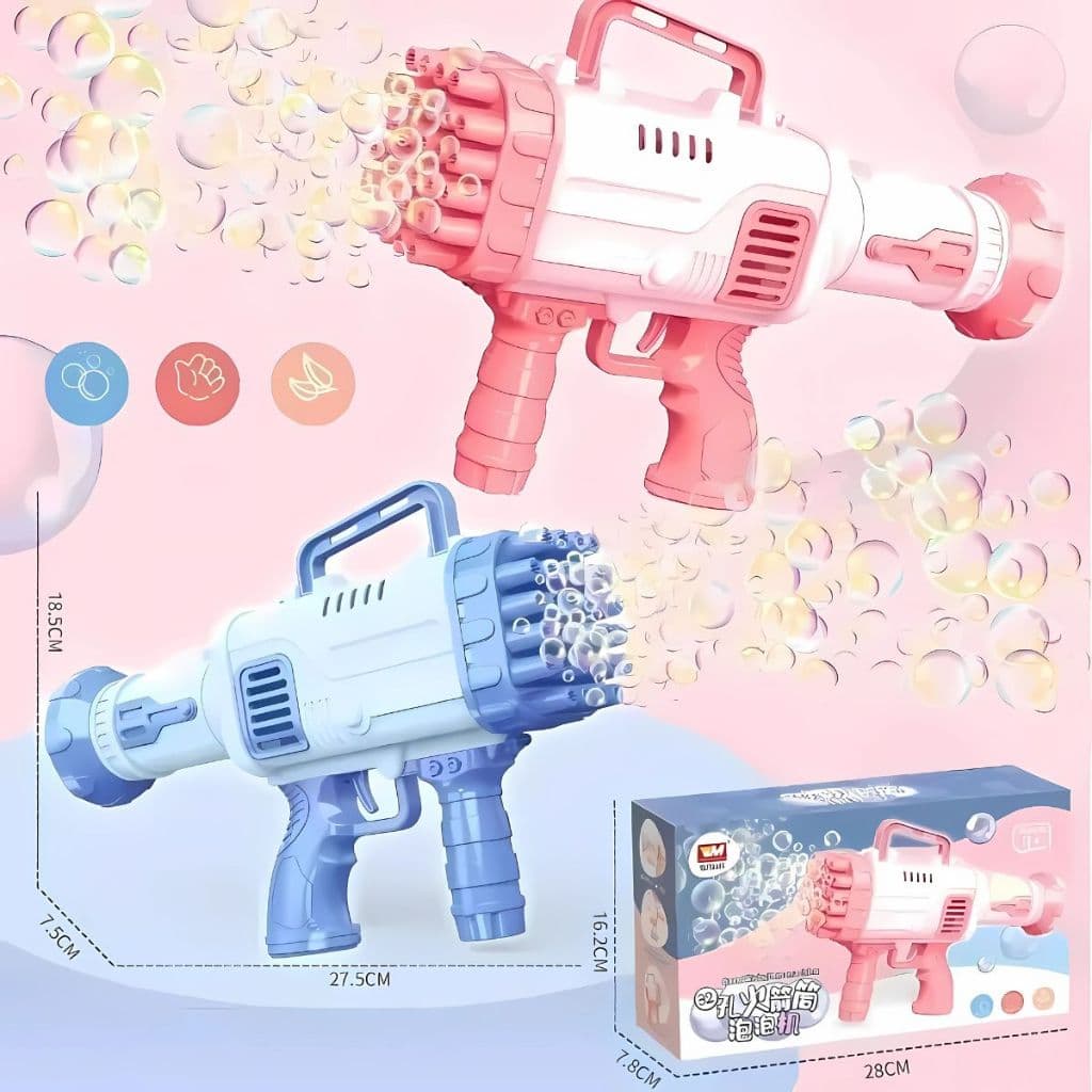 Brinquedo Bolha de Sabão Lança Bolhas de Sabão Automático com Luzes Coloridas para Festas Infantis