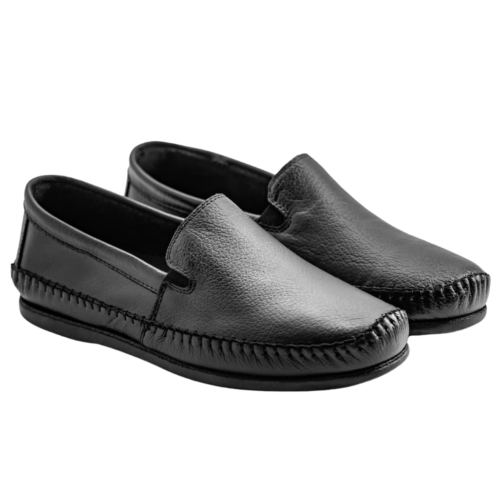 Sapato Sapatilha Mocassim Masculino de Couro Legítimo Confortável Leve Sola de Borracha Costurado