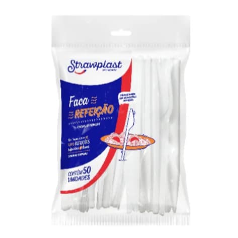 100 FACAS DESCARTÁVEL BRANCA STRAWPLAST