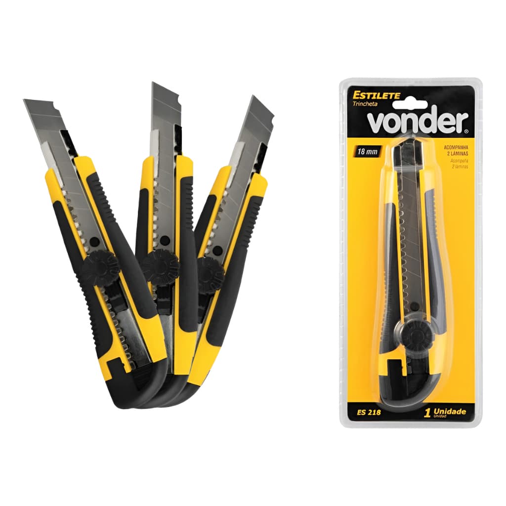 Kit Estilete Profissional Emborrachado Vonder 18mm