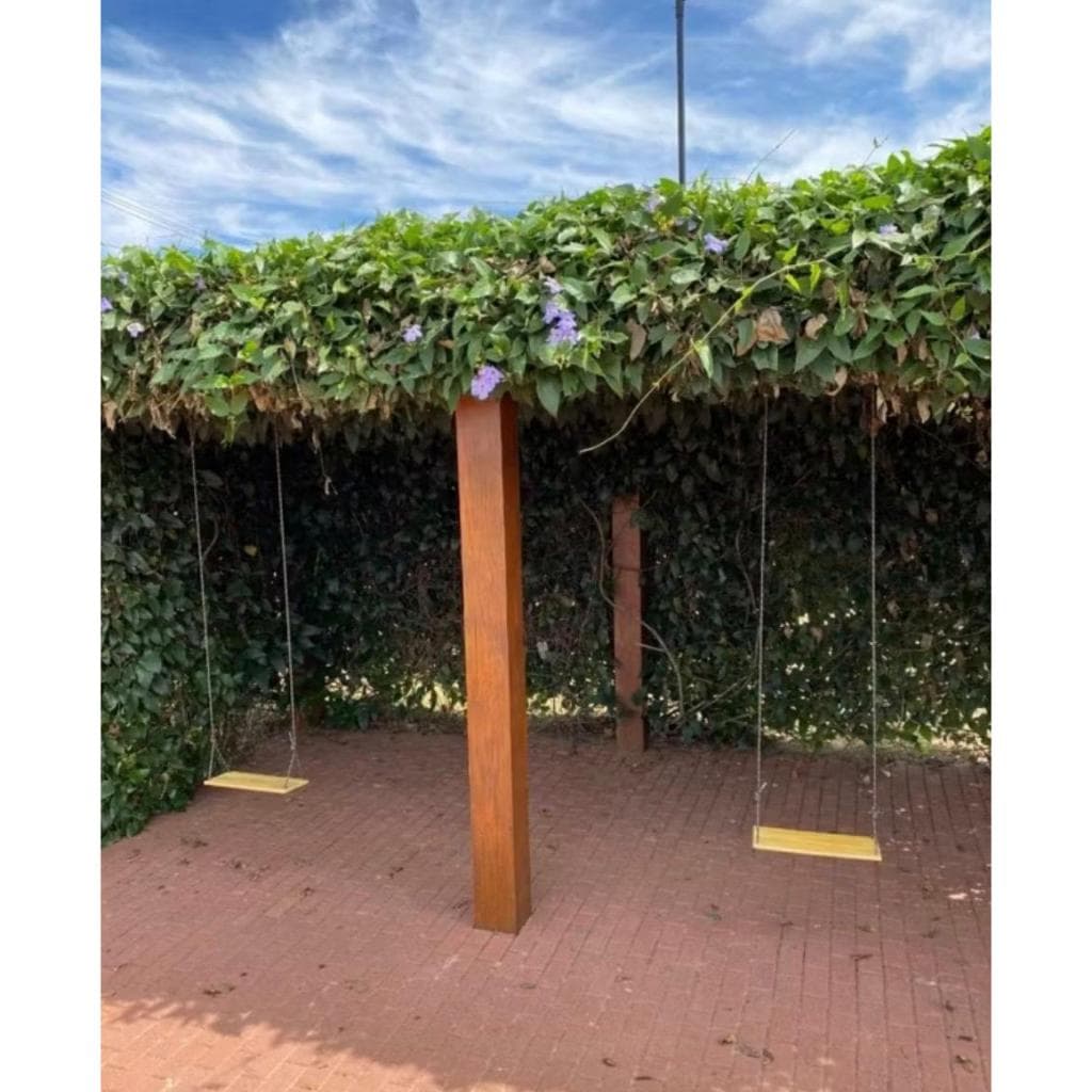 Balanço de Varanda Madeira Lixada Suporta 150kg Alta Durabilidade