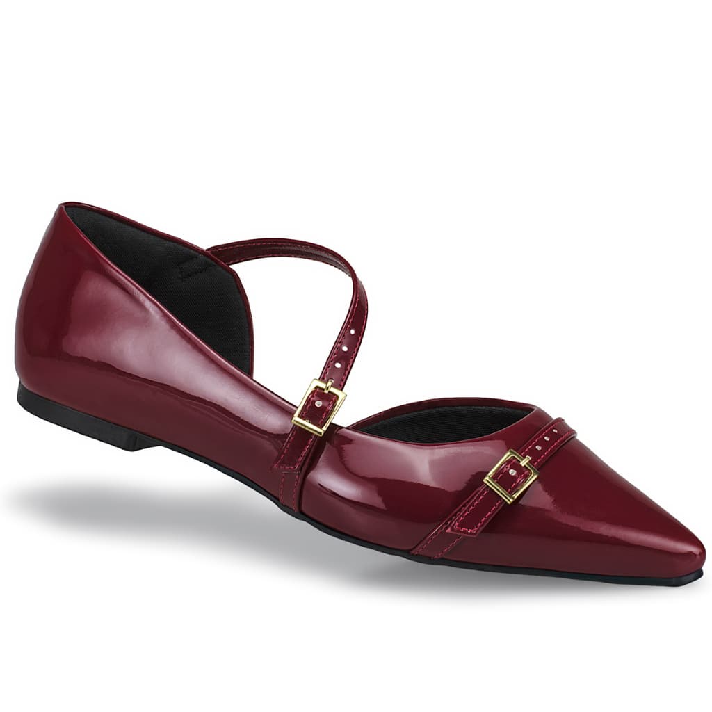 Mule Social Sapato Feminino Sapatilha Saltinho Rasteira Fivelas Slingback 6772