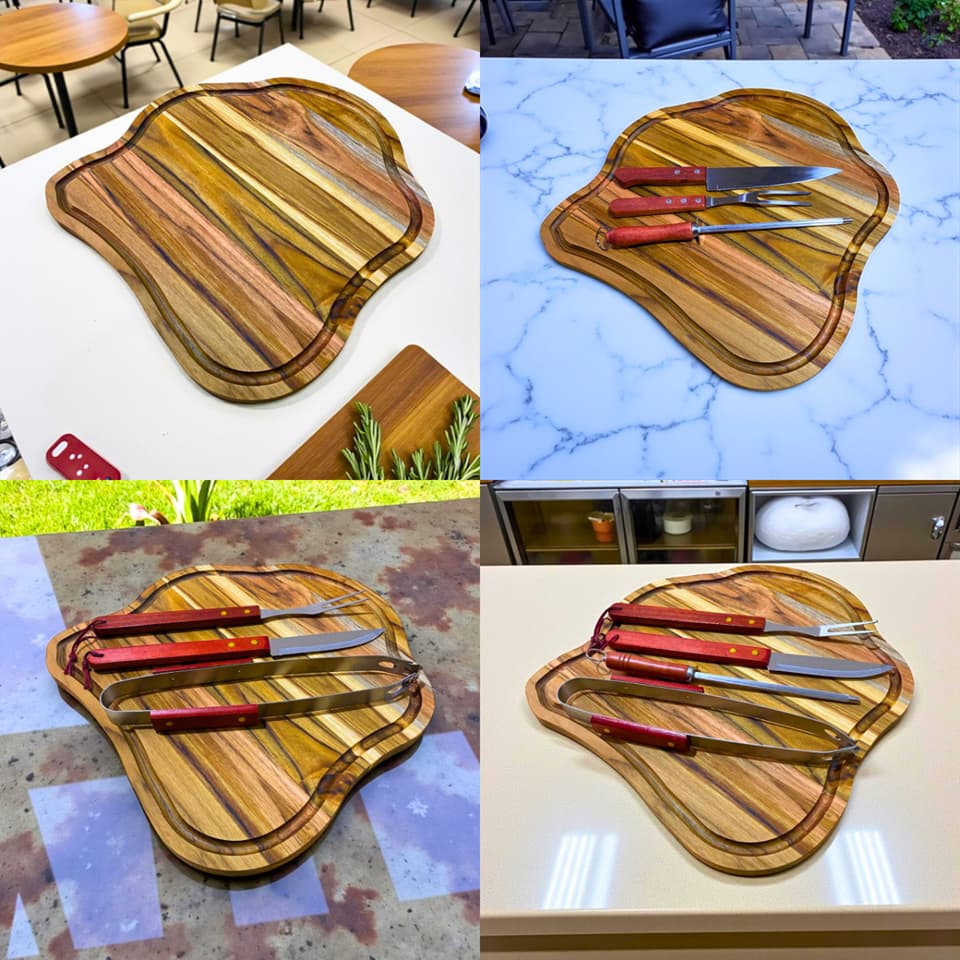 Tábua de Churrasco Grande Rústica Premium – Com Opções de Kits Com Utensilios, Escolha o Seu