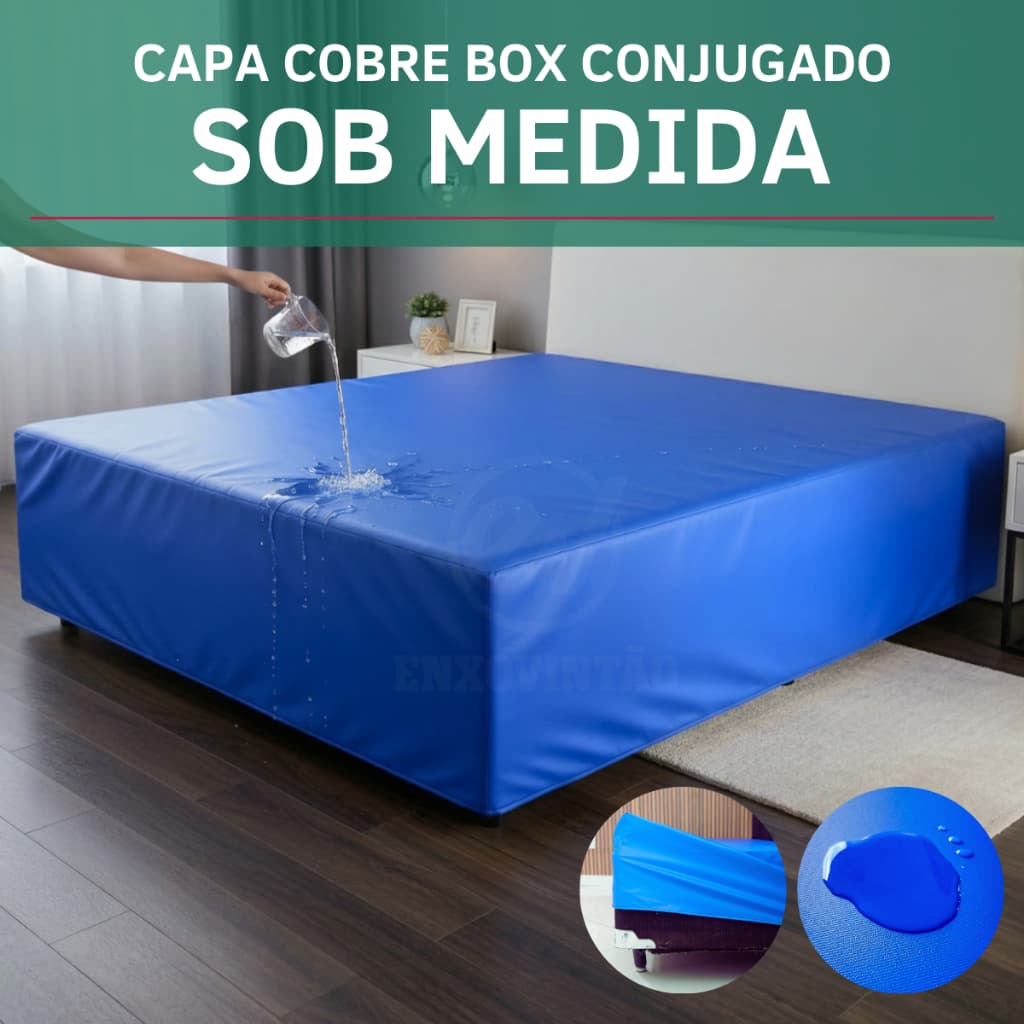 Capa Protetor Box Cojugado Impermeável Solteiro, Casal, Queen E King Antiácaro Sob Medida