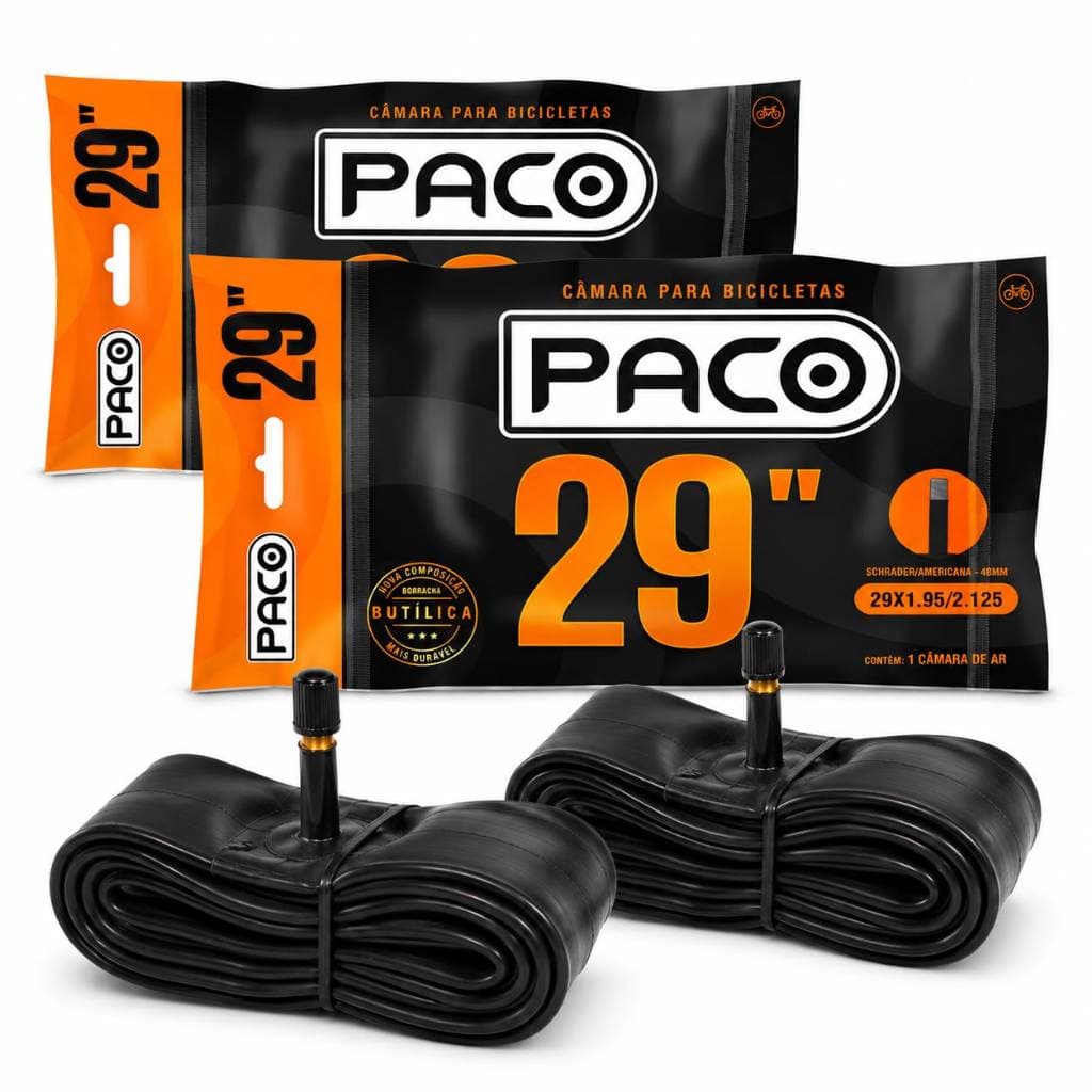 Par Câmara De Ar Bicicleta Mtb Aro 29 Bico Grosso 48mm Com Nf Schrader.