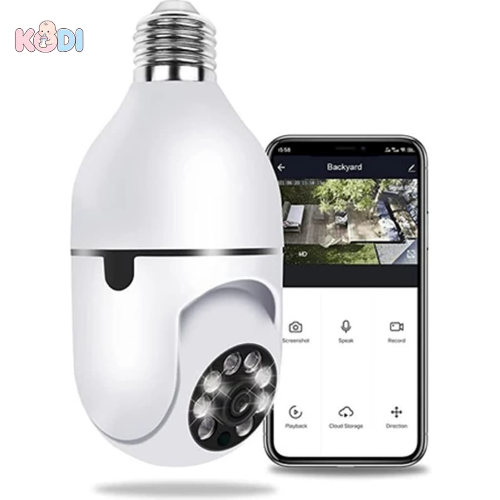Câmera Segurança Prova D'água Infravermelho Lâmpada Externa 360 Sem Fio Wifi 2.4G  -G4