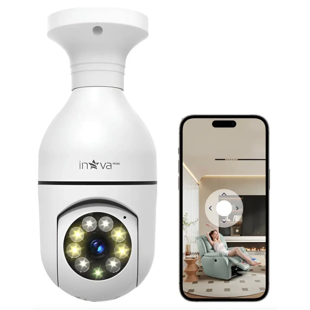 Câmera Lâmpada 360° WiFi HD Detecção Movimento Vigilância Inteligente para Segurança Doméstica APP PIXLINKCAM