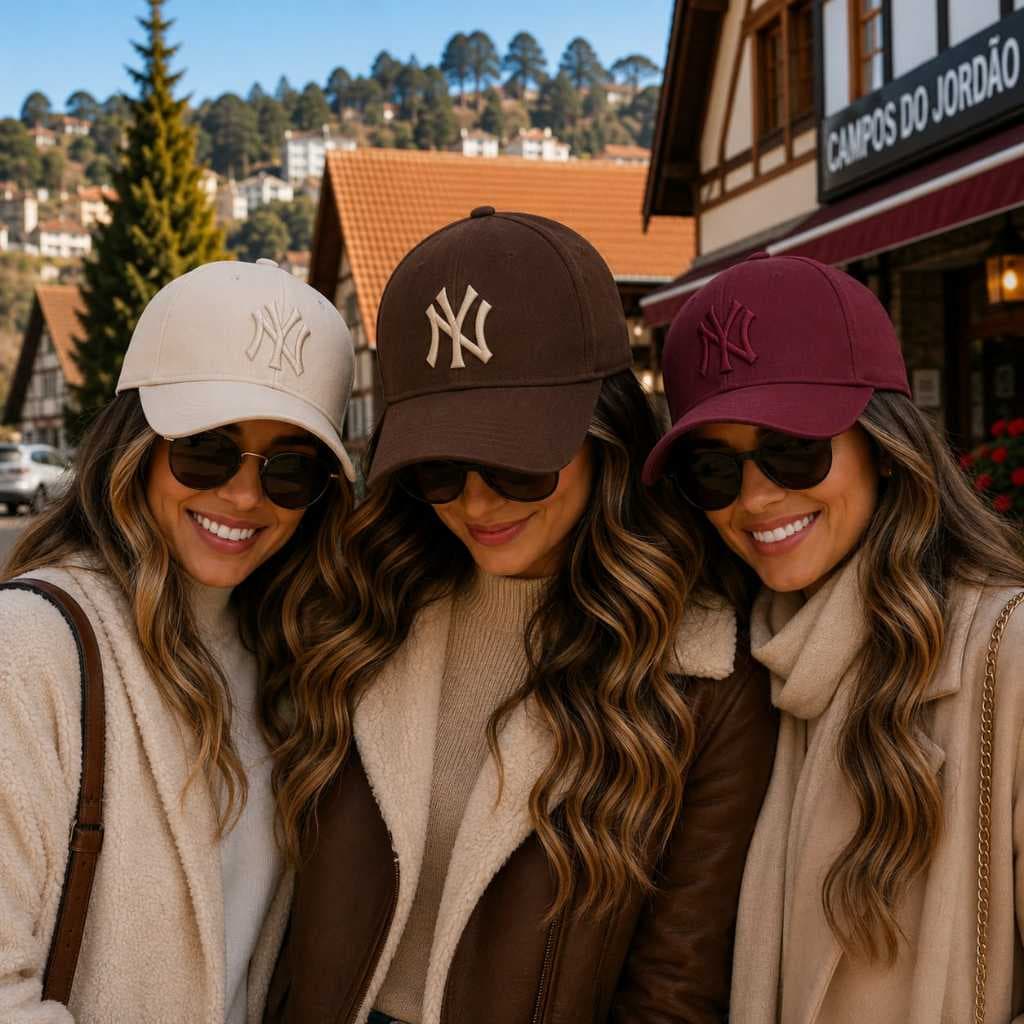 boné new york ny aba curva fitão unissex estilo urbano ajustável casual