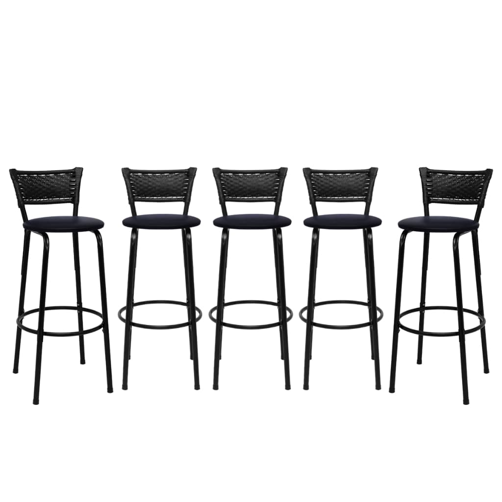 Kit 5 Banco Alto Para Cozinha Balcão Bancada Ilha Bar Piscina Área Gourmet Churrasqueira
