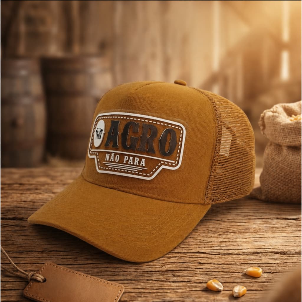 Boné Trucker Farm Agro Não Para Masculino Aba Curva