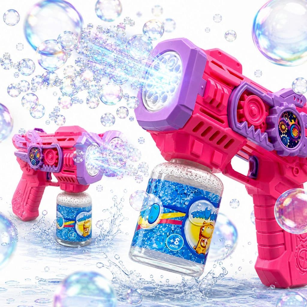 Lança Bolhas de Sabão com Luz Brinquedo Infantil para Crianças interação e coordenação motora