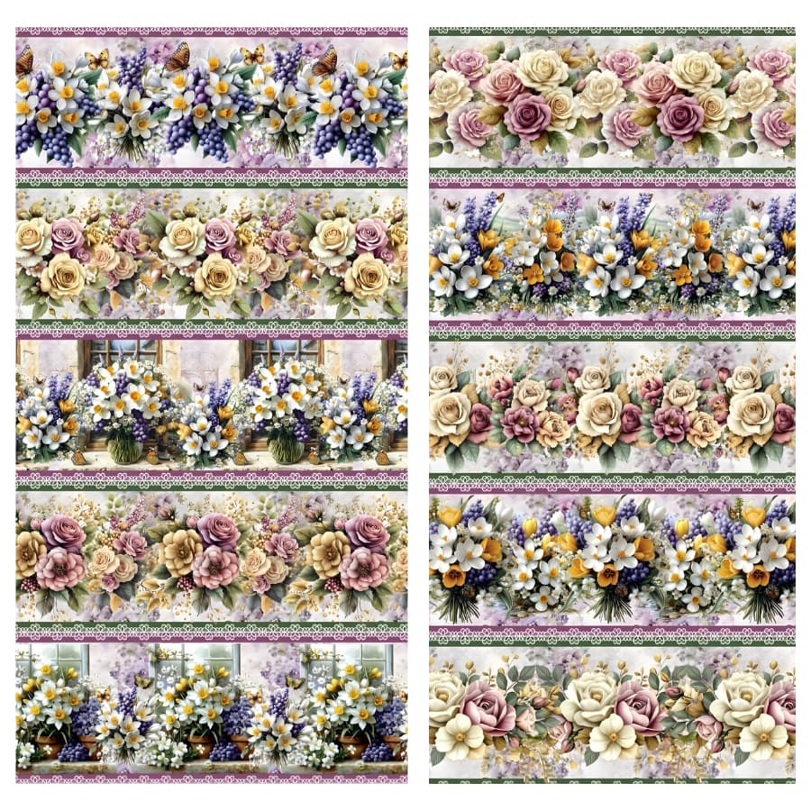 Tricoline Digital- BARRADO FLORAL ELEGANCE  REF 828