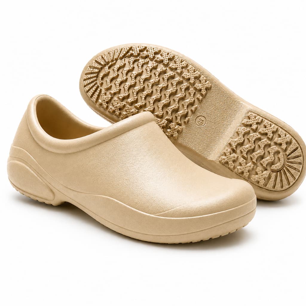 Sapato Profissional EPI Mocassim Antiderrapante Segurança Leve Confortável Impermeável Saúde Cozinha