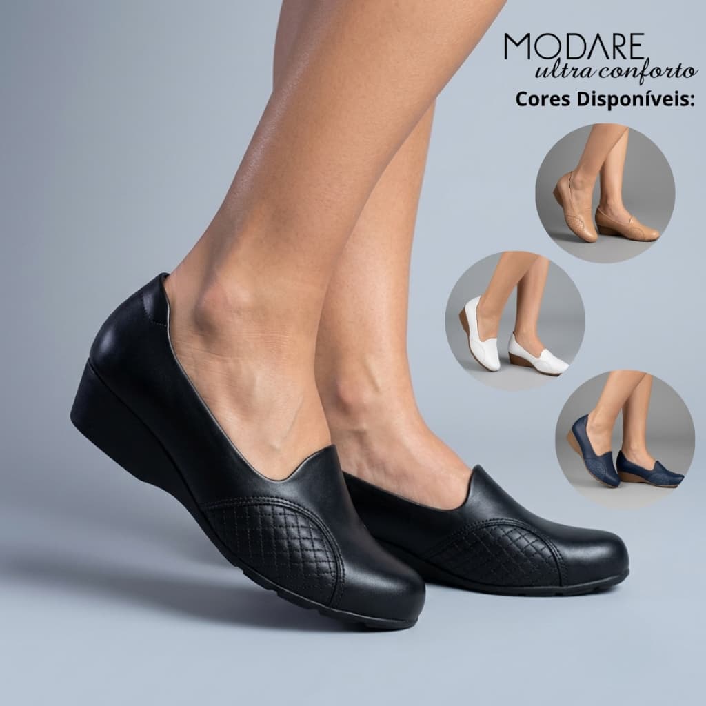 Sapato Modare Feminino Joanete Ortopédico  Social Calce fácil Ultraconforto Original
