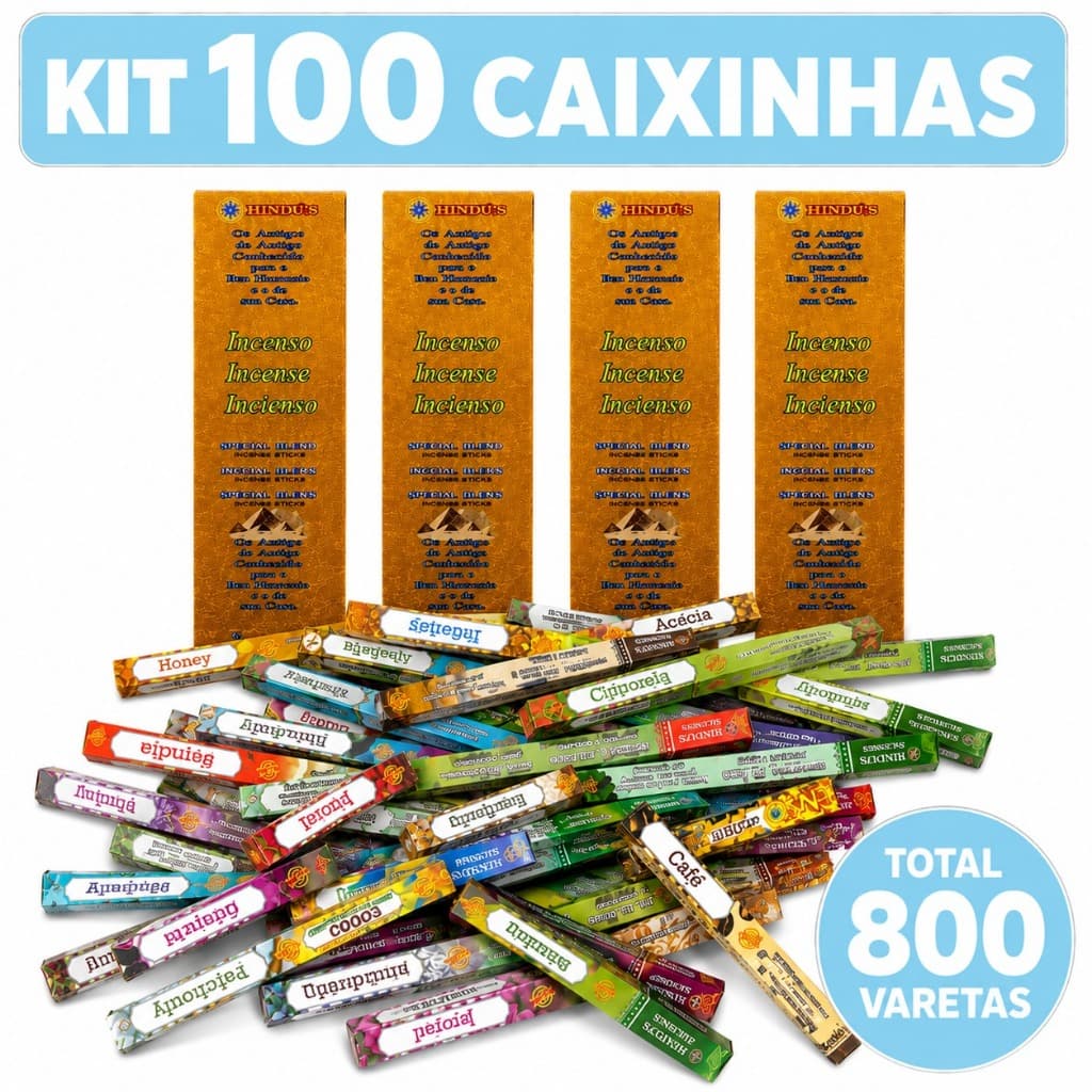 Incenso Natural Aromas Sortidos Special Blend 100 Caixas 800 Varetas Relaxamento