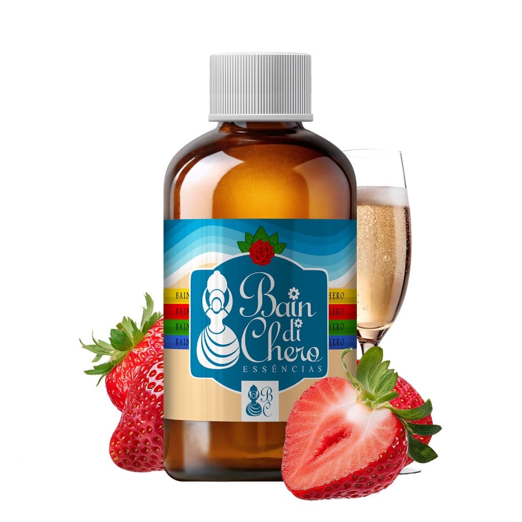 Essência Aromatizante Hidro Para Aromatizantes Sabonetes e Cosmeticos - Morango com Champagne 100ml