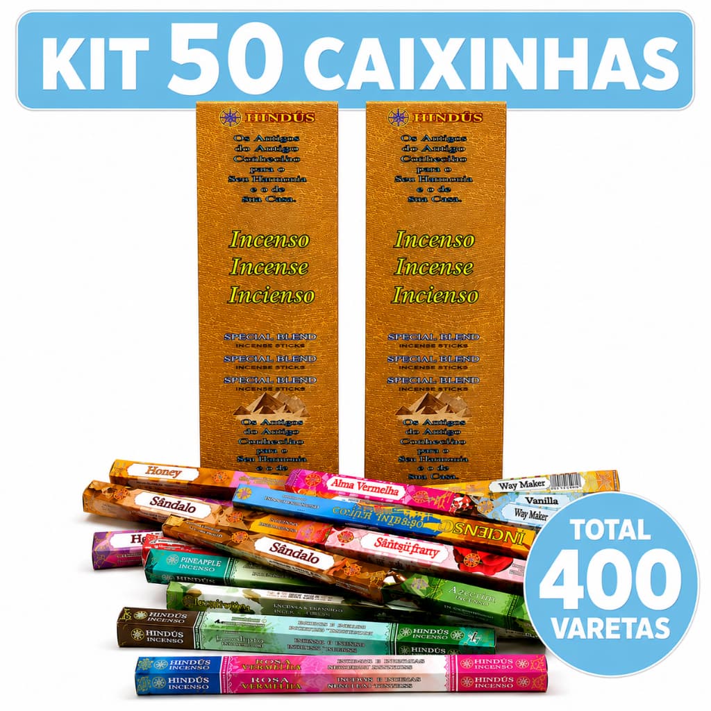 Incenso Natural Aromas Sortidos Special Blend 50 Caixas 400 Varetas Relaxamento