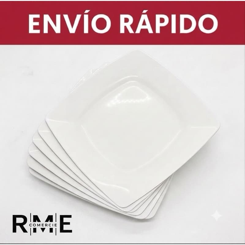 Kit 100 Pratos Quadrados Plástico branco resistentes churrascos refeições festas aniversários lavar