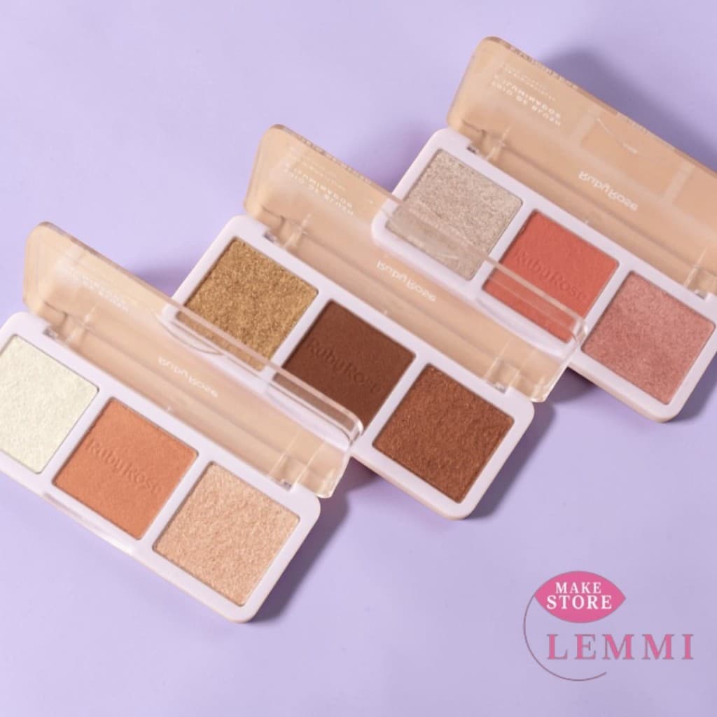 Trio De Blush E Iluminador - HBF583 - Ruby Rose