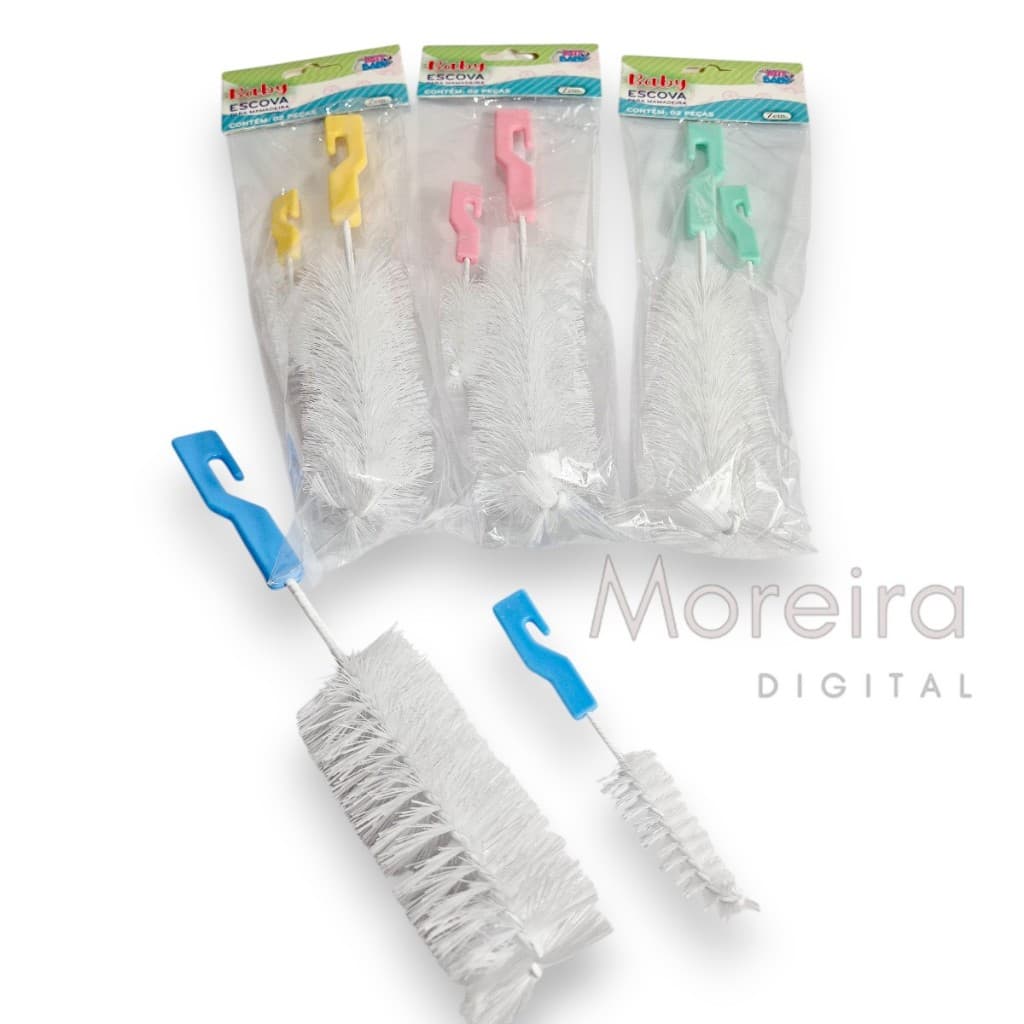 Kit Escova Limpeza Mamadeira Bico Garrafa Copo Bebe Infantil Multiuso