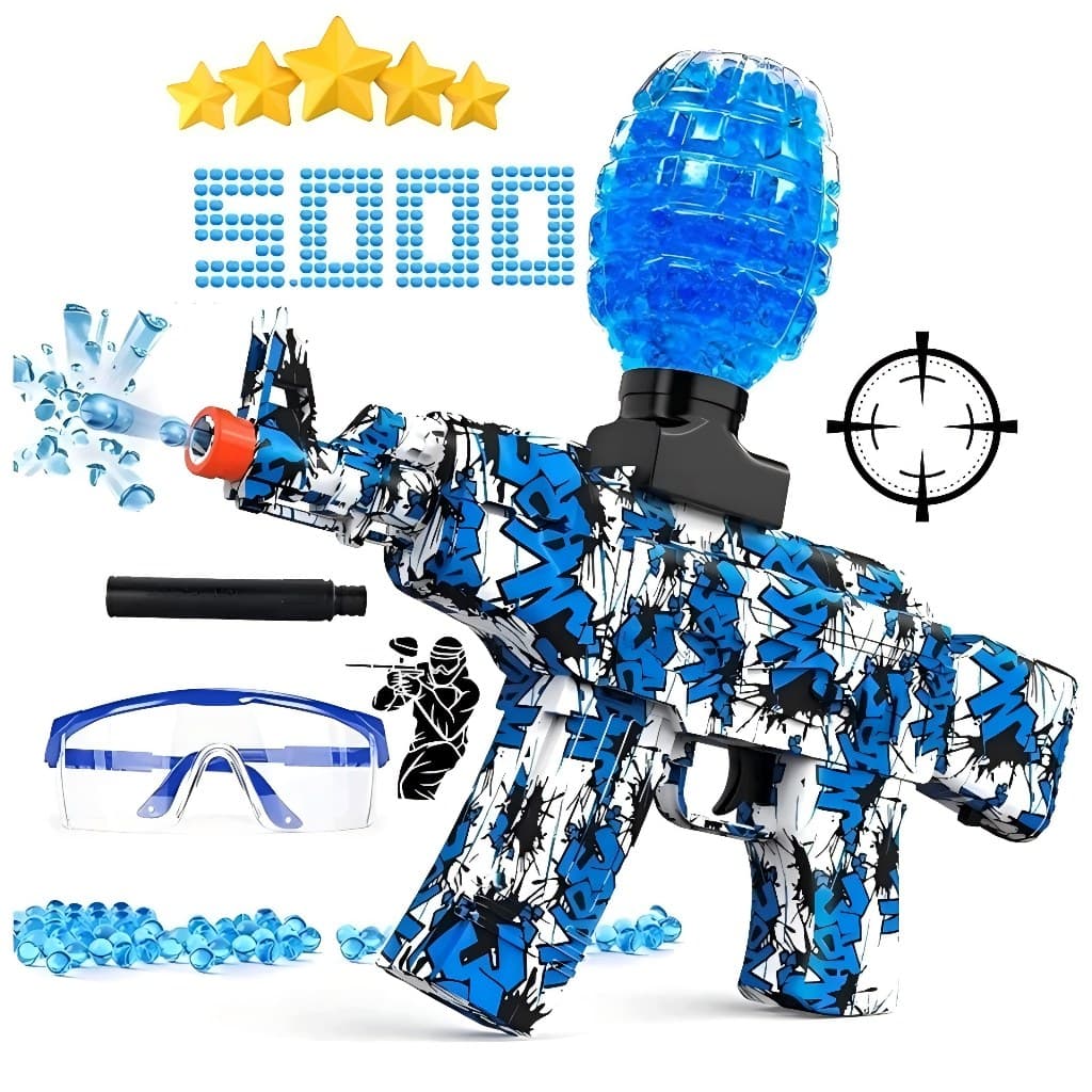 Metralhadora Automática de Gel Blaster – Lançador Elétrico de Bolinhas de Gel