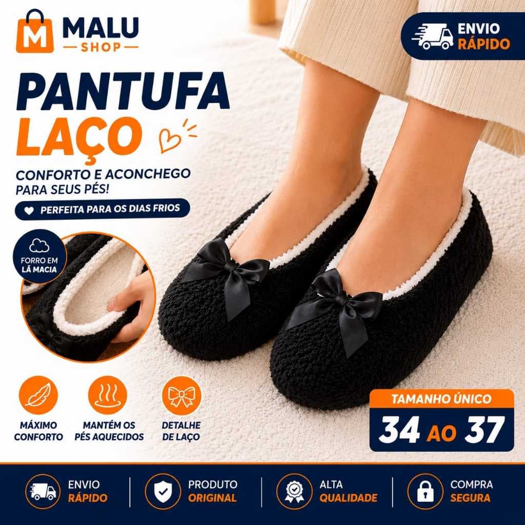 Pantufa Feminina Peluciada Quentinha Antiderrapante Inverno Macia Confortável Tamanho 34 ao 37 Sapatiha Forrada Perfeito