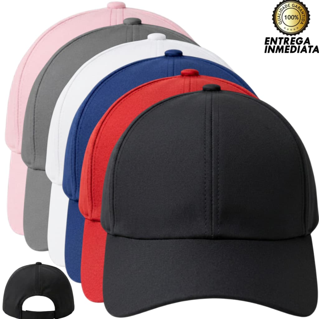 Boné Esportivo Aba Curva Tactel Unissex Básico Casual Com Velcro