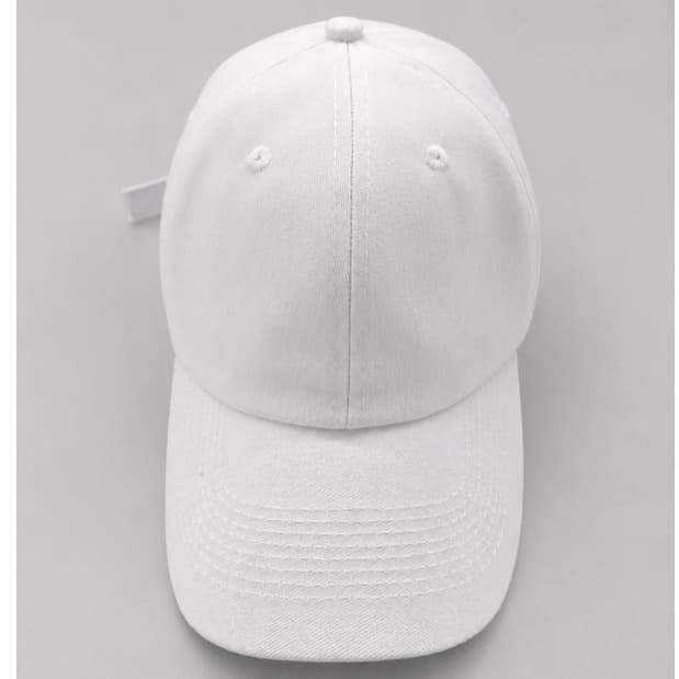 Boné Branco Dad Hat Liso Sarja Aba Curva Unissex Regulável