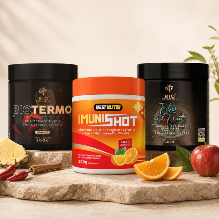 Kit Natural ImuniShot 200g + BioTermo 200g + Fibras e Frutas 250g | Bem-Estar Natural | Amor da Terra |