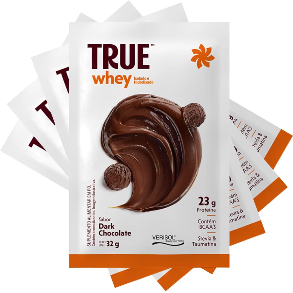 KIT 4 SACHES TRUE WHEY PROTEIN DARK CHOCOLATE